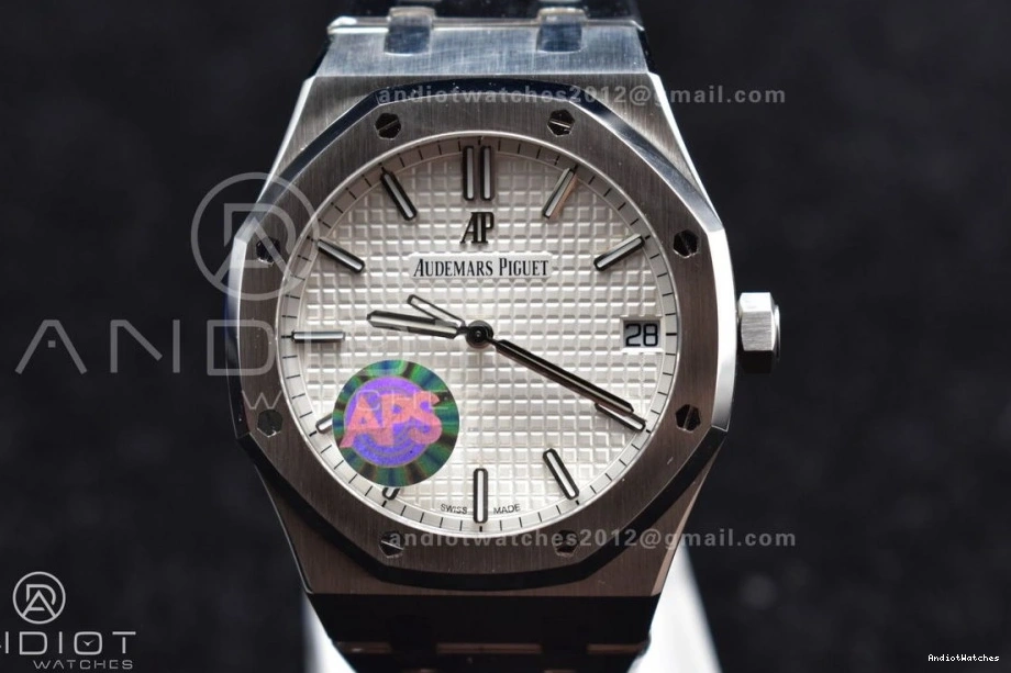 Dial Oak SS 41mm Royal Affordable Textured Clone Best Super on APSF A4302 449 Bracelet Edition SS White 15500 1:1 0504